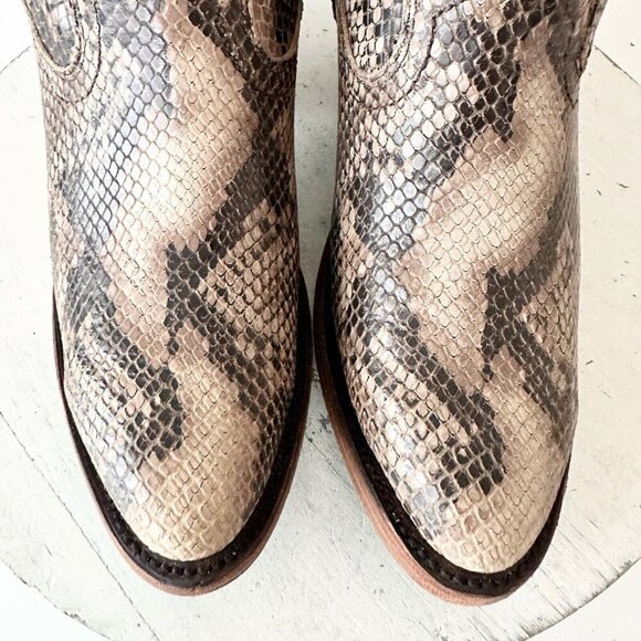 Lane PLAIN JANE Womens Short Cowboy Boots 5.5 Cowgirl Western Brown Animal Print - Picture 6 of 11